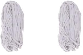 Lot de 2 cordons de serrage plats en coton pour pantalons et vêtements Blanc