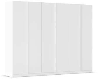 Rauch Möbel Monostar, Drehtürenschrank, Kleiderschrank, Kleiderschränke, Garderobe, Schrank mit Stauraum, 6-türig, Farbe Alpinweiß, 271x210x54cm