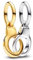 PANDORA Moments Aufklappbarer & teilbarer Handschellen Charm-Anhänger aus Sterling Silber mit vergoldeter Metalllegierung, Kompatibel Moments und ME Armbänder, 763435C00