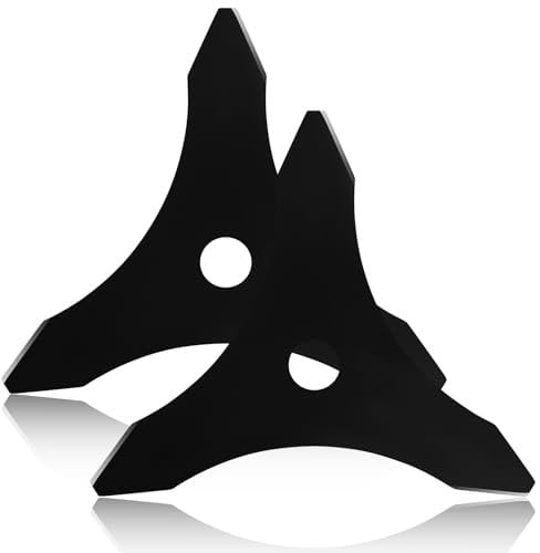 Vipuikos 2 Stück Rasentrimmer Messer Freischneider Messer, Schwarz Motorsense Messer, 25,4 mm Lochdurchmesser Dickichtmesser Freischneider 3-Zahn für Verschiedene Rasenflächen, Gärten