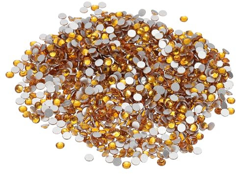 PATIKIL SS16/1440pz Strass Cristallo, Strass Vetro con Diamanti Strass Hotfix Retro Piatto Pietre, Adesivi Strass per Scarpe Decorazioni per Nail Art, Artigianato, Vestiti, Oro Giallo