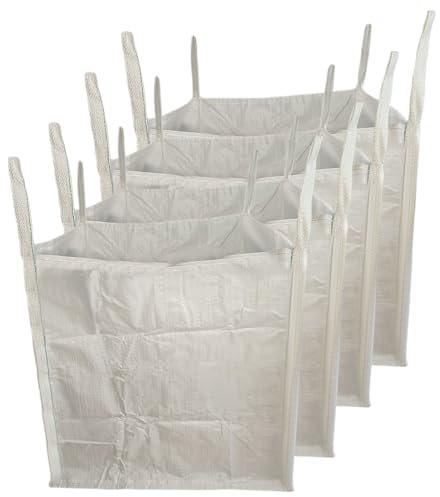 Valle Verde Big Bag - Sacco per detriti da costruzione, in legno, per rifiuti da giardino, sabbia, ghiaia, 4 anelli di sollevamento, portata fino a 1000 kg, 90 x 90 x 110 cm, confezione da 2