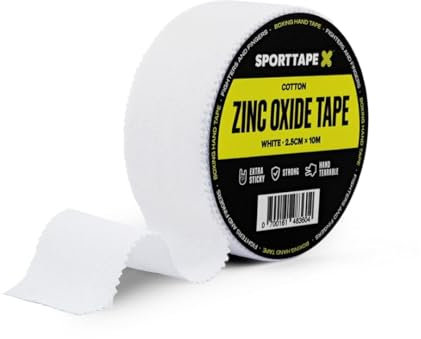 SPORTTAPE Zinc Oxide Tape | 2.5cm x 10m | White Physio Sports Tape for Blister Prevention and Joint Support | Zinc-Oxide Strapping for Boxing, Sports, Climbing, Rowing | Wrist, Hand & Glove Protection