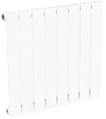 Radiateur blanc mural à eau chaude horizontal en acier | 60 x 60 cm 481 Watt chauffage central | 4 raccordements standards 15x21 (1/2) série NYTIA by NOYON & THIEBAULT