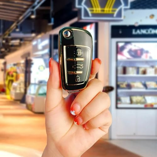 Auto-Smart-Schlüsselanhänger-Gehäuse, Zubehör, Keyless-Entry-Fernbedienung, für Audi 2018, 2019, A1, A3, A4, A5, A6, Q2, Q3, S1, S3, S4, S5, Schwarz