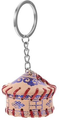 Holibanna Schlüsselkette Aus Stoff Mit Mongolischem Zeltmotiv Blau Für Camping-enthusiasten Outdoor-schlüsselanhänger Tragbar Und Langlebig