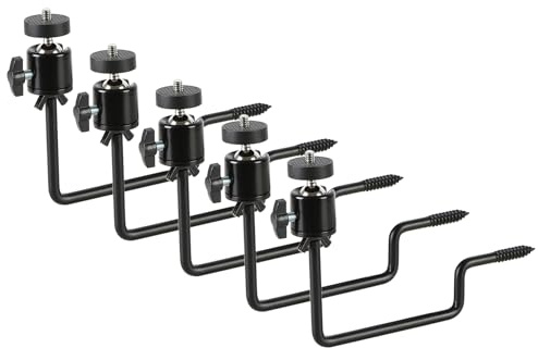 Folgtek 5tlg. Kamera Halterung Stand mit Startiv Universal-Schraubverbindung 1/4''-20 auf dem Wand Baum (Schwarz, Auf Baum-5tlg.)