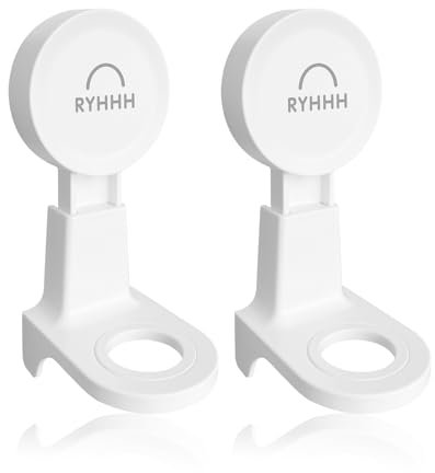 RYHHH Soap Bottle Dispenser Holder,Wall Mounted Pump Hand Stand, 2 Sizes Shower Bottle Holder Suction Cup,For Shampoo Bottles/Lotion Dispenser/Kitchen Soap Dispenser,Plastic In White,2 Pack