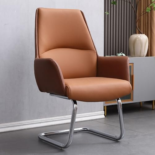 SaryEdge Ergonomischer Schaukelstuhl für Büro und Computer, Schreibtischstuhl mit 360°-Drehfunktion, PU-Leder, bequemer PC-Stuhl für Zuhause, Arbeitszimmer, (Braun - Einheitsgröße