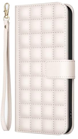 COQUE Custodia Per Apple iPhone 14, Chiusura Magnetica Air Cushion Tessera Con Slot Per Carte, Compatibile Con Apple iPhone 14-Bianco