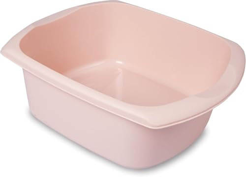 Aurora Night Rectangular Bowl – 9.5L Durable Plastic Washing Up Bowl for Kitchen, Home & Utility Use – Easy Grip Handles (Blush)