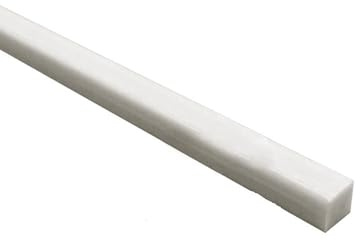 2 barres plates carrées en fibre de verre de 500 mm - 2 bandes de renfort en plastique renforcé de fibre de verre dur de 30 mm(6x6x500mm)