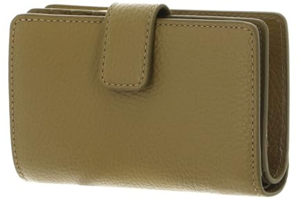 Coccinelle Leder Geldbörse Metallic Soft Mini Wallet Grained Leather Seagrass Khaki