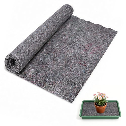 Junrvivy Garden Capillary Matting for Plants - 100*300cm Automatic Plant Watering Mat Accessories for Greenhouse Seed Trays Pot, Felt Fabric Self Watering Garden Matting for Indoor Outdoor