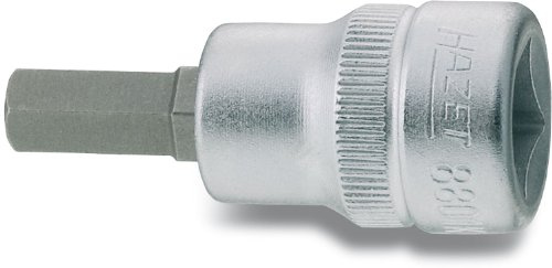HAZET Schraubendreher-Steckschlüsseleinsatz 8801K-10, Extrakurze Ausführung | 3/8 Zoll (10 mm) Vierkant hohl, Antrieb 3/8 Zoll (10 mm) Vierkant hohl, Abtrieb Innensechskant Profil, Klinge Sonderstahl