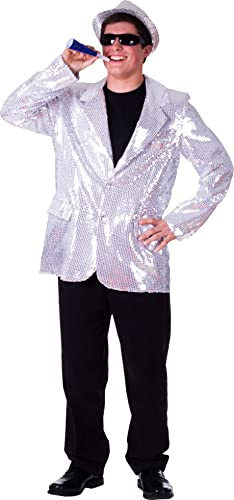 Dress Up America Komplett gefütterte Silber Pailletten Jacke für Erwachsene