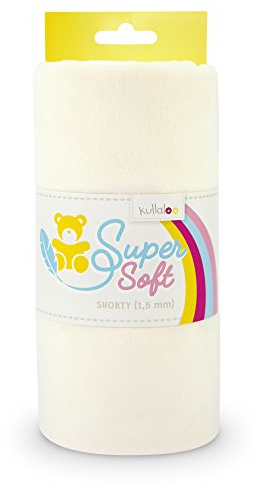 kullaloo Supersoft Plüsch Stoff Shorty in vielen Farben - 1,5mm Florlänge, EN 71-3 & EN 71-9 Zertifiziert (wollweiß)