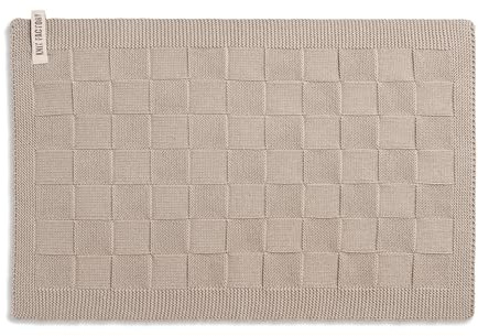 Knit Factory - Tischset Uni - Leinen - 50x30 cm | Gestricktes Tischset - Platzset aus Baumwolle - Platzdekchen - Tischmatte - Tischunterlage - Platzmatte - Blockmuster