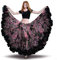 ROYAL SMEELA Flamenco Rock Bauchtanz Rock Damen 360/720 Grad Blumen Chiffon Langer Rock Maxirock Tribal Zigeuner Rock Kostüm Damen
