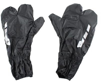 BISOMO Regen Handschuhe, Motorradhandschuh, Fahrradhandschuhe, Wasserdicht, Winddicht, Uni Überzieher, Reflex Streifen, Schwarz