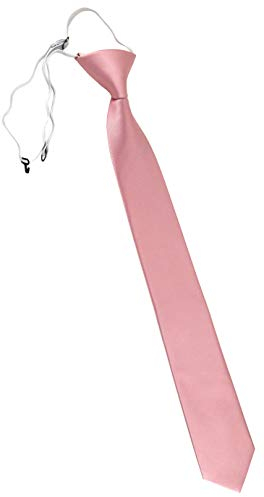 TigerTie XXL Security Sicherheits Krawatte in rosa altrosa einfarbig Uni - Krawatte vorgebunden mit Gummizug