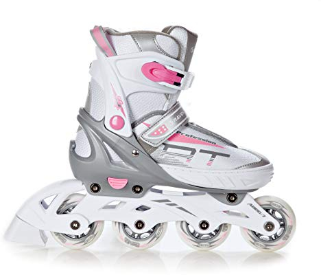 Raven Profession Inlineskates Inliner für Kinder und Erwachsene OPTIONAL 2in1 mit Schlittschuhen verstellbar White/Pink 38-42 (25 cm-27,5 cm)