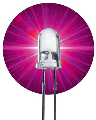 Lumetheus LED Diodes électroluminescentes 5mm couleur Rose Ultra-lumineux 15.000 mcd 25 pièces 2-3V 2 Pin LEDs Ampoule Diode à souder