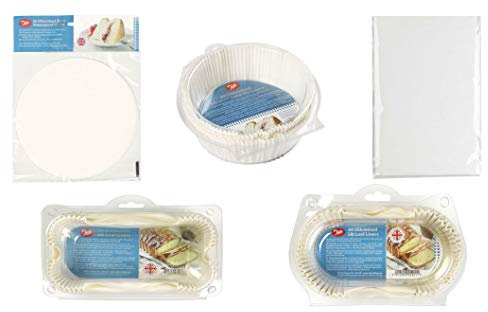 Tala Baking Liners Bundle with 1lb, 2lb, Cake Tin and Baking Tray Liners