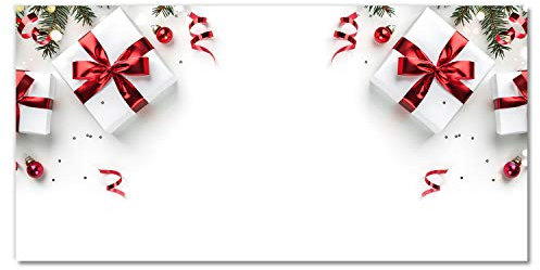 Tulup Peinture de Noël sur Verre Trempé - 100x50 cm - Image Tableaux la Mur - Impression Verre Sécurité - Photo Décorative Panoramique - Cadeaux de Noël Saint Brindilles