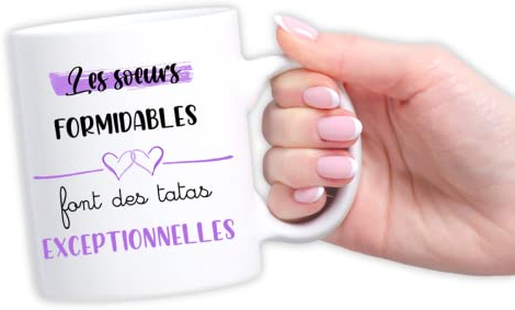 Mug personnalisé future tata - Annonce grossesse originale - Tasse magique - Les soeurs formidables font des tatas exceptionnelles (Soeur formidable)