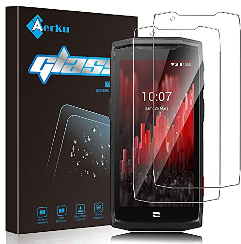 Aerku Verre Trempé Compatible avec Crosscall Core M5 [2 Pièces], [Sans Bulles] 9H Dureté Ultra Résistant Protection écran Film en Vitre Trempé Protecteur d'écran [Transparent]