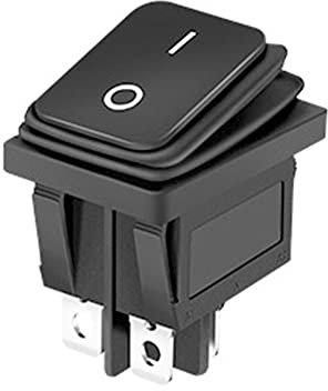 2pcs KCD4 AC 16A/250V 20A/125V 4/6PIN EQUIPO ELÉCTRICO CON EL INTERRUPTOR DE LA POTENCIA LUZ EN EL INCENDIO DE 3 POSITIVO DE LA POSICIÓN DE LA MOQUEADOR,KCD4-201NW Black