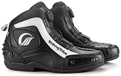 Msport Stivali Moto scarpe per Motociclisti Antiscivolo Traspirante - 41 EU Nero