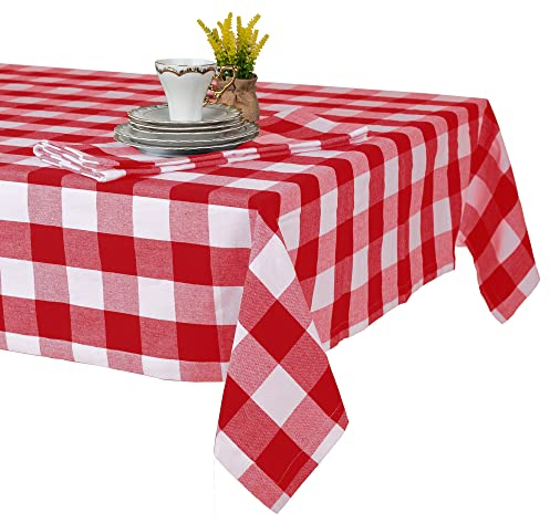 Nappe de table 140 x 240 cm, robuste, en coton, lavable, 220 g/m²