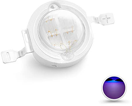 CHANZON 5 Stück Hochleistungs LED Chip 5 W Lila Ultraviolett (UV 365 nm/600 mA - 700 mA/DC 6 V - 7 V/5 Watt) SMD COB Lichtemitter Komponenten Diode 5 W UV Birnenlampe Perlen DIY Beleuchtung