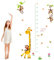 Kinder Messlatte Baby Messlatte Kinderzimmer Messlatte Größenmesser Kinder und Baby 3D Giraffe Höhenmesser Kinder Messleiste Wandtattoo Wanddeko Wandbild wandaufkleber für Kindergarten Kinderzimmer