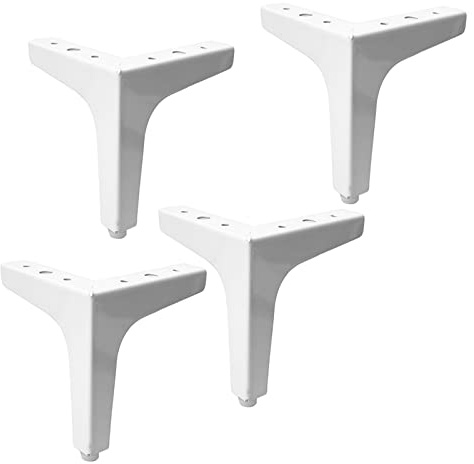 tow000ack 4 Pcs Pieds de Meubles Triangulaires En Métal, Blanc, 15cm(5.9in), Pour Armoire Canapé, Avec Vis, Bricolage Pied de Table Basse