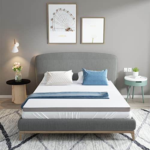 Matratze Topper 140 x 200 cm, 5 cm hochwertige Memory Foam-Auflage mit bequemem und atmungsaktivem Bezug, Gel-Auflage für Boxspringbett oder unbequemes Schlafsofa, reduziert Muskelverspannungen