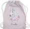 Turnbeutel Rucksack - Pferde - Pferdemotiv Pferdekopf Pferd Name - Unisize - Pastell Rosa - turnsackerl mädchen kindergarten personalisierte reiten turnen beutel kita tasche pferdegeschenk