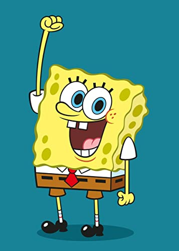Displate Offiziell SpongeBob MetallPoster Magnetische Befestigung Inklusive Lizenziert Bilder Hochwertiges Poster Yay! 45 cm x 32 cm