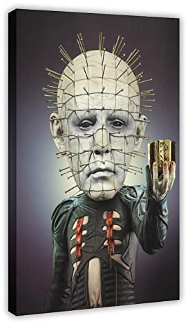 SRVOOZ Horror HEDZ – Pinhead Poster Leinwand Poster Wandkunst Dekor Druck Bild Gemälde für Wohnzimmer Schlafzimmer Dekoration Rahmen Stil 60 x 90 cm