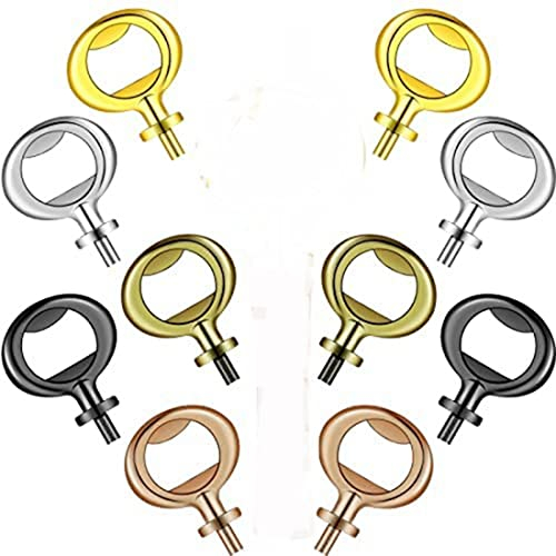 Nudiuhis 10 Pieces Bottle Opener Inserts Kit Bottle Opener Hardware Insert Beer Opener for Wedding DIY Craft Wood Turning Project