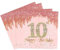 Rose Gold Happy 10th Birthday Napkins, Girls 10th Birthday 20Pcs Party Paper Napkins Disposable,Her 10th Birthday Gifts Party Supplies,Tableware Decorations,Birthday Serviettes Tissue Luncheon Dinner