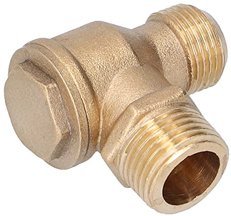 2-Wege Messing Rückschlagventil für Luftkompressor, Manuelles Ventil, Hochfest, 21 mm x 19 mm Außengewinde, Polierte Ausführung