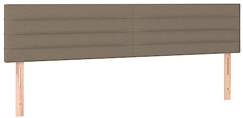 vidaXL 2X Kopfteil Polsterkopfteil Betthaupt Bettkopfteil für Bett Bettgestell Bettrahmen Schlafzimmer Bettzubehör Taupe 90x5x78/88cm Stoff