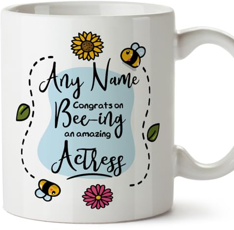 Mugffins Tassen Personalisierten für SCHAUSPIELERIN Frau - Auf Englisch - Thanks For Beeing - 11 oz / 330 ml - Individuell Anpassbar Geschenk Mitarbeiter