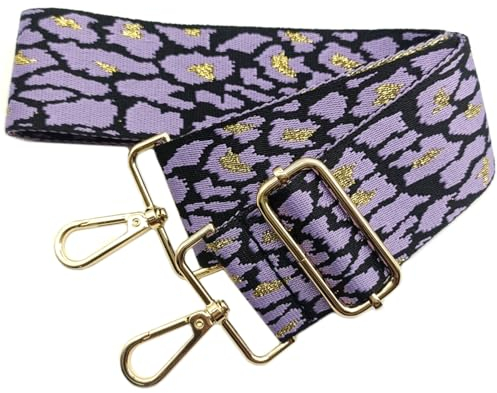 5cm Sangle Sac Bandouliere Large Interchangeable Bandoulière pour Sac, Sangle Sac à Main Réglable Bandoulière avec Boucle Dorée pour Femme DIY Bandoulière Accessoires (Violet) 03