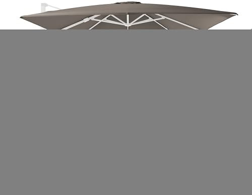 AXI Apollo Premium Parasol Déporté BLANC/Taupe - Parasol Déporté Rectangulaire 300x300cm - Parasol Pied Déporté, structure aluminium - Rotation 360 - Parasol Déporté Inclinable - Résistant aux UV