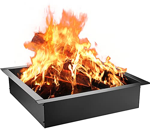 VEVOR Feuerschale Feuerstelle Garten Terrasse Kamin 1,5 mm dicker Feuerstellenring, DIY-Stahlring mit Zange, in den Boden eingelassene Feuerstellenauskleidung für den Außenbereich, Terrasse, Hinterhof