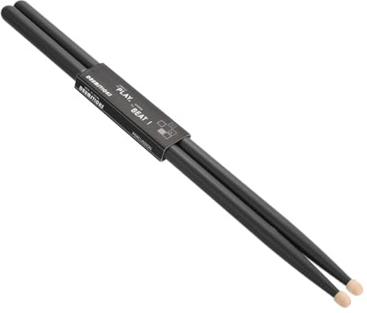 QUARKZMAN 1 Paar Drumstick 5A Ahornholz Schlagzeug Sticks mit Rutschfestem Griff Schwarz Klassischer Drumstick mit Holzspitze für Schlagzeug Musikinstrument Percussion